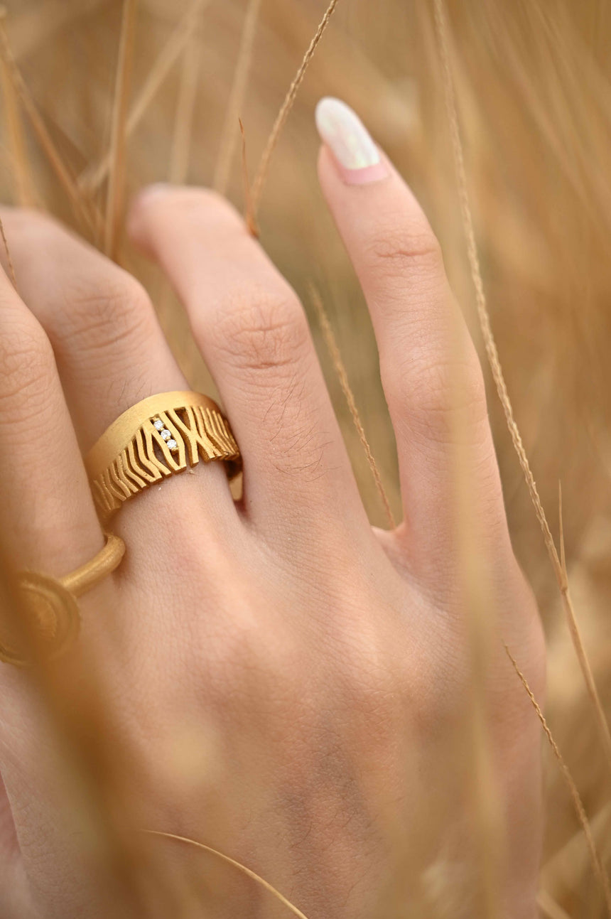 Kén Lũy Gold Ring - Natural Diamond