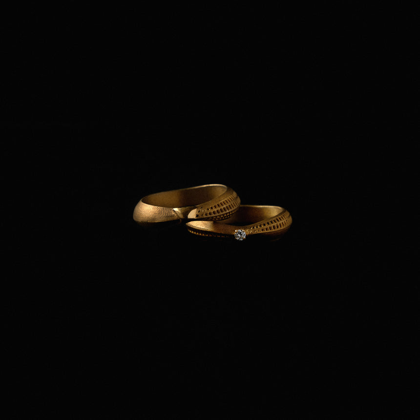Kén Giao Gold Ring - Natural Diamond