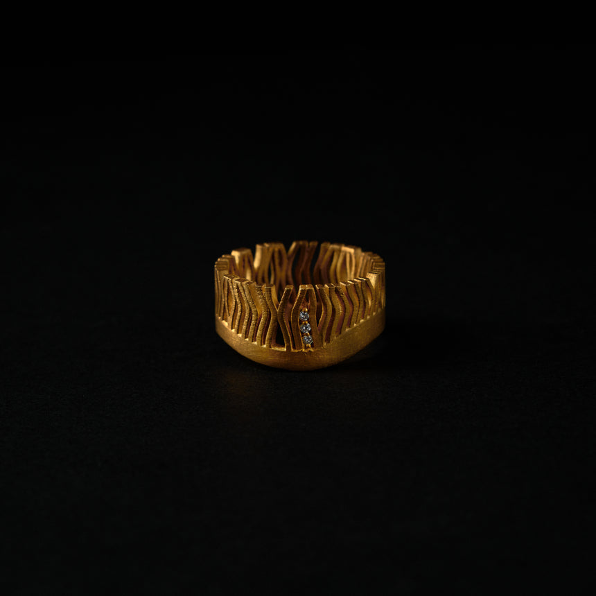 Kén Lũy Gold Ring - Natural Diamond